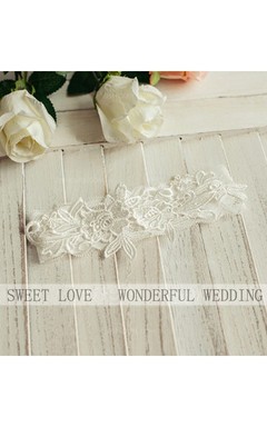 Sweet Style White Lace Princess Style Elastic Garter With Within 16-23inch