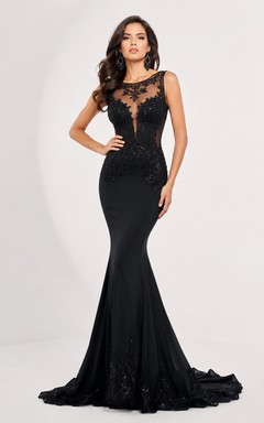 Black Jewel Mermaid Prom Gown