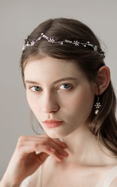 Diademas elegantes de flores plateadas hechas a mano