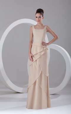 Gorgeous Maxi Sheath Square Chiffon Special Occasion Dresses