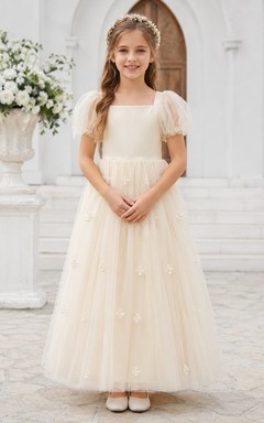 Robe de demoiselle d'honneur en dentelle et tulle
