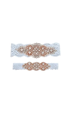 White Lace with Rose Gold Beading