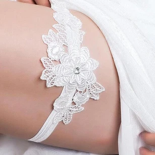 Western Style Lace Flowers Fresh Elastic Bridal Garter Within 16-23inch