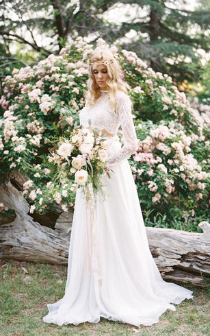 Boho Wedding Gowns Bohemian Bridals Dresses Dorris Wedding Separate Florence Skirt Chiffon 10 Train Dress