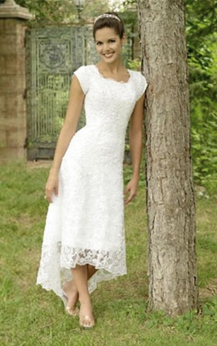 Short Bridal Dresses Knee Length Simple Casual Wedding Gowns