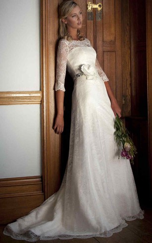 3/4 sleeve wedding dress