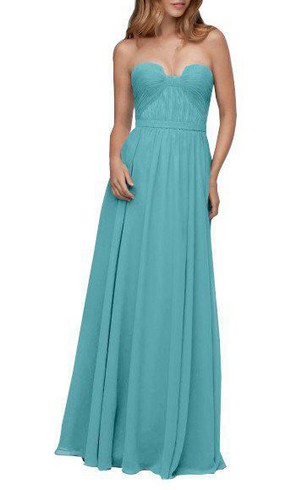 Strapless Long Turquoise Blue Bridesmaids Dresses
