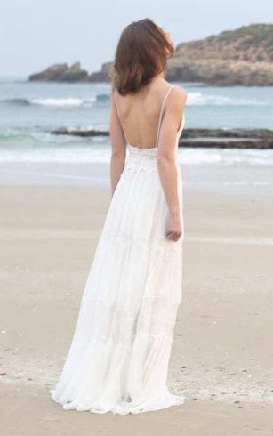 Casual Bridal Dresses Simple Beach Chiffon Wedding Gowns Dorris