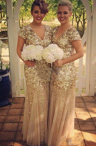 rose gold sparkly bridesmaid dresses