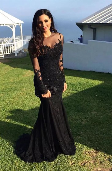 Black Long Prom Dresses Cheap Long Black Color Evening Dress