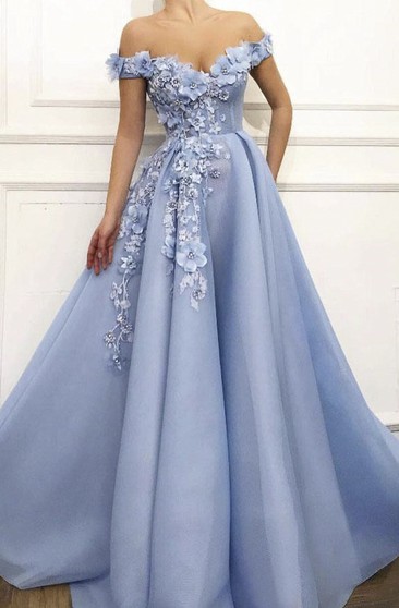 baby blue evening gown