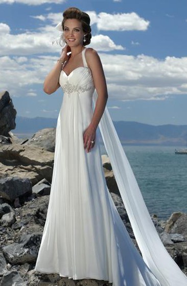 Cheap Beach Wedding Gowns Chiffon Coast Bridal Dresses Dorris