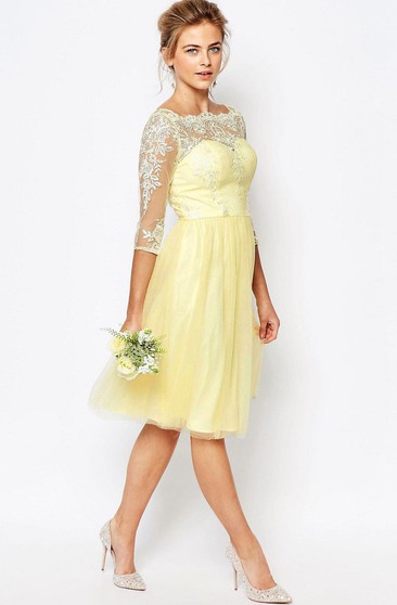 pastel yellow bridesmaid dresses