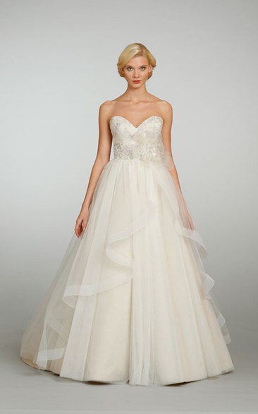 Magnificent Sweetheart Organza Ball Gown With Beaded Bodice
