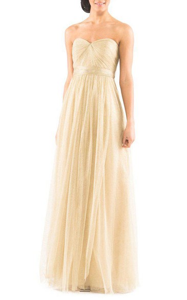 Convertible Ruched Tulle Bridesmaid Dress