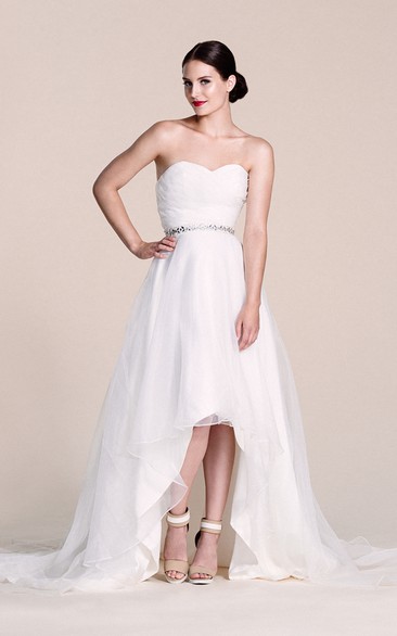 Sweetheart High-low Gown With Beaded Waist