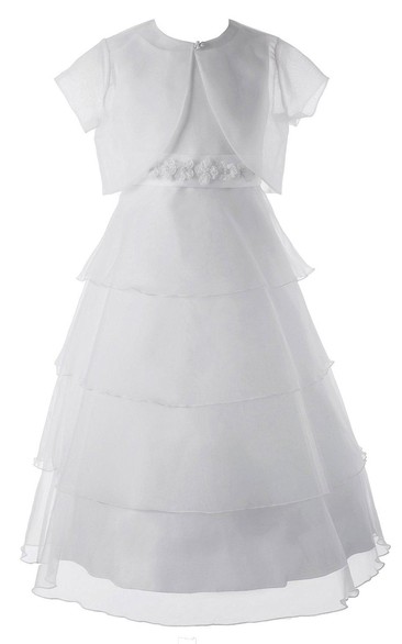 Sleeveless Tiered Dress With Jacket Style