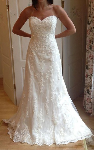 Applique Lace With Beading Mermaid Wedding Dress