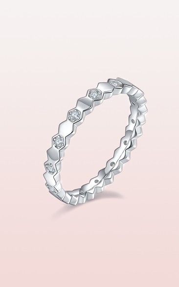 Honeycomb Moissanite Siver 925 Stackable Rings