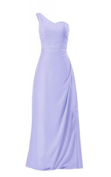 Pure One-shoulder Sweetheart A-line Gown With Zipper Back