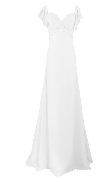 Sweetheart Asymmetrical Ruched Bodice Long Chiffon Dress
