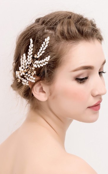 The New Aesthetic Handmade White Beads Small Fresh Sweet Bride Headdress