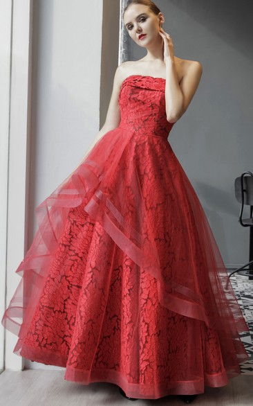 Casual Floor-length Sleeveless Tulle Ball Gown Prom Dress with Ruching