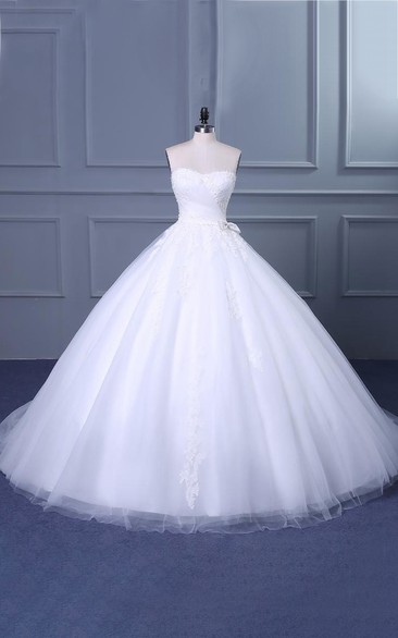 Ball Gown Tea-Length Off-The-Shoulder One-Shoulder Sweetheart Beading Appliques Tulle Lace Sequins Satin Dress