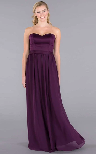 Sweetheart Sleeveless Chiffon Bridesmaid Dress