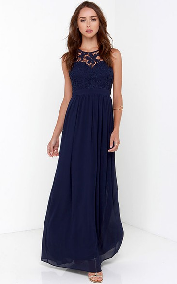 Chiffon Stunning Empire Gown With Keyhole Back