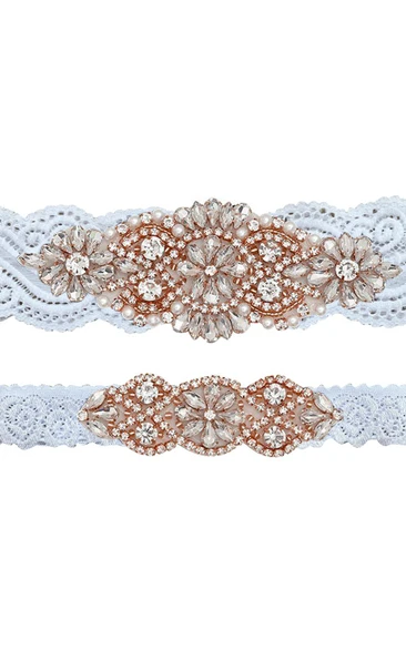 White Lace with Rose Gold Beading