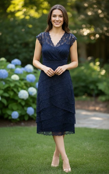Sophisticated Lace Sheath Midi