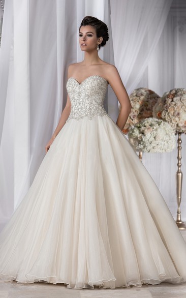 Noble Sweetheart A-Line Gown With Beaded Bodice