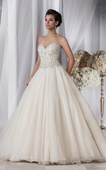 Noble Sweetheart A-Line Gown With Beaded Bodice