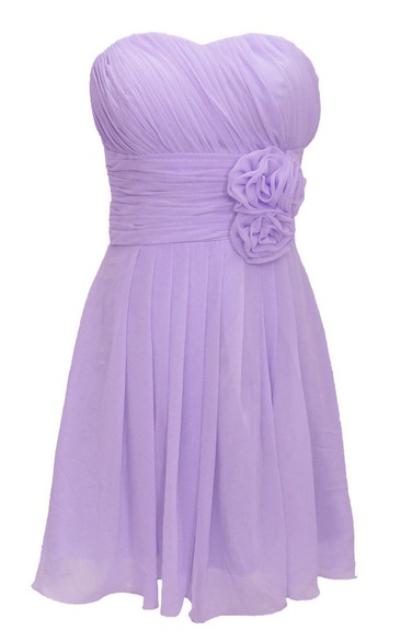 Delicate Sweetheart Short Dress With Floral Band