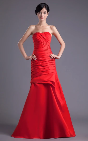 Dramatic Sleeveless Satin Soft Sweetheart Maxi Bridesmaid Dresses