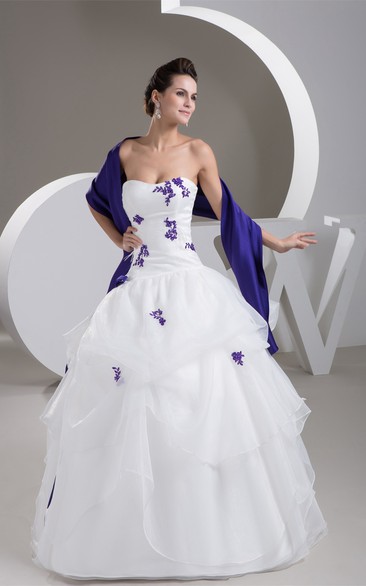 Sweetheart Ruffled Wrap and Ball-Gown With Lace