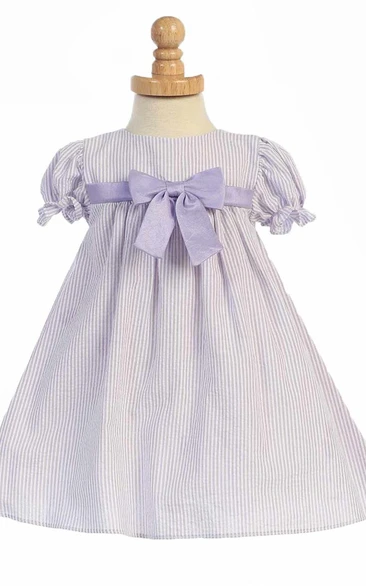 Tea-Length Tiered Cap-Sleeve Flower Girl Dress With Split