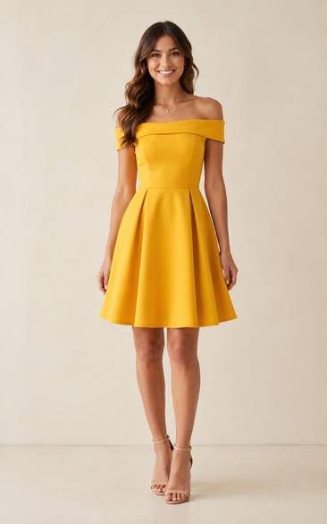 Daffodil Off-the-shoulder A-Line Bridesmaid Dress