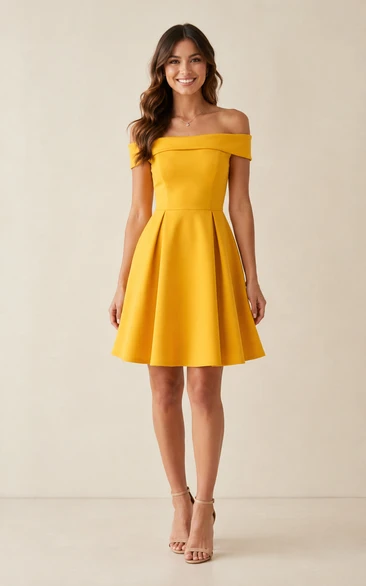 Daffodil Off-the-shoulder A-Line Bridesmaid Dress
