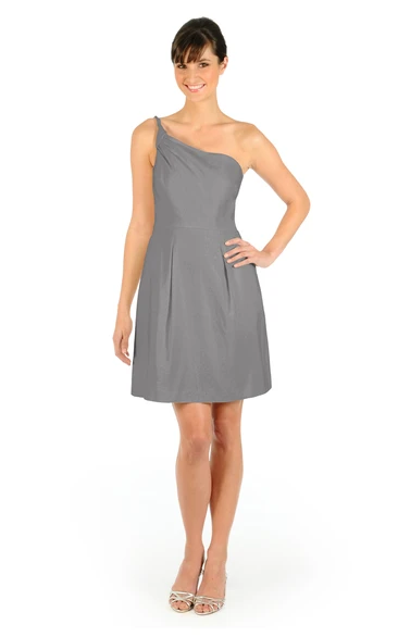 Short Fabulous A-Line One-Shoulder Dress With Pockets