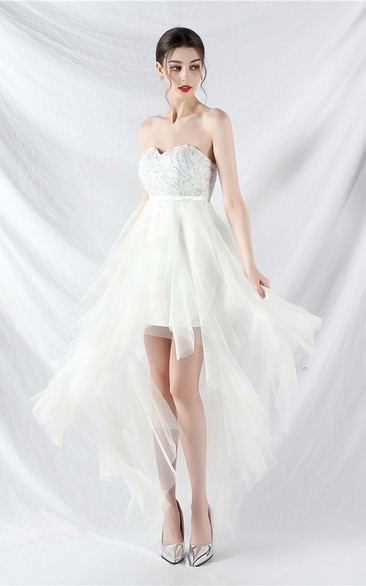 Positioned Flower Beads Spliced ​​Mesh Tube Dress
