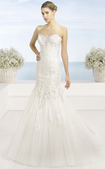 Mermaid Sweetheart Tulle&Lace Wedding Dress