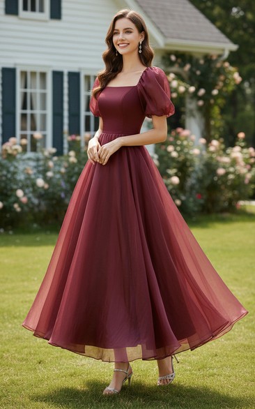 Vintage 1950s Style Modest Chiffon Prom Dress