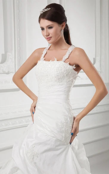 Gorgeous Sleeveless Satin Organza Sweetheart a Line Wedding Dresses