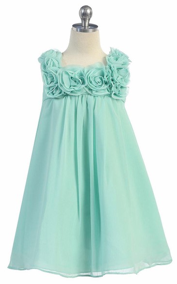 Knee-Length Sleeveless Chiffon Flower Girl Dress