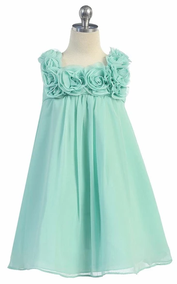 Knee-Length Sleeveless Chiffon Flower Girl Dress