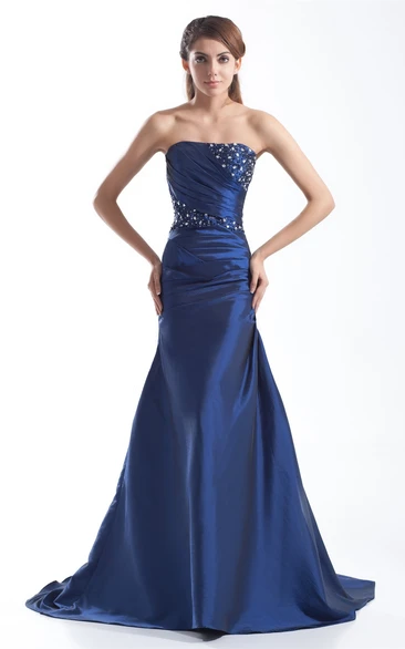 Impressive Taffeta Beaded Sheath Sleeveless Special Occasion Dresses