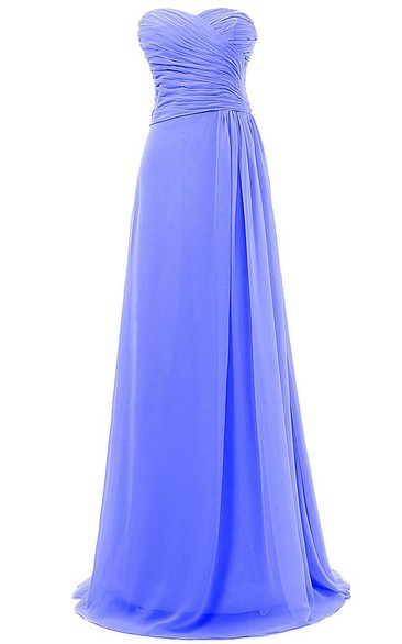 Sweetheart A-line Chiffon Gown With Ruching