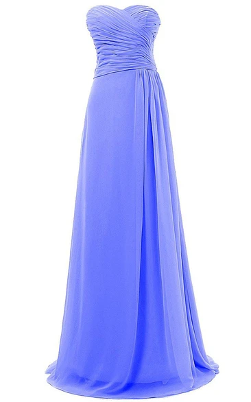 Sweetheart A-line Chiffon Gown With Ruching